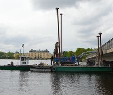 Provborrning för ny bro Drottningholm